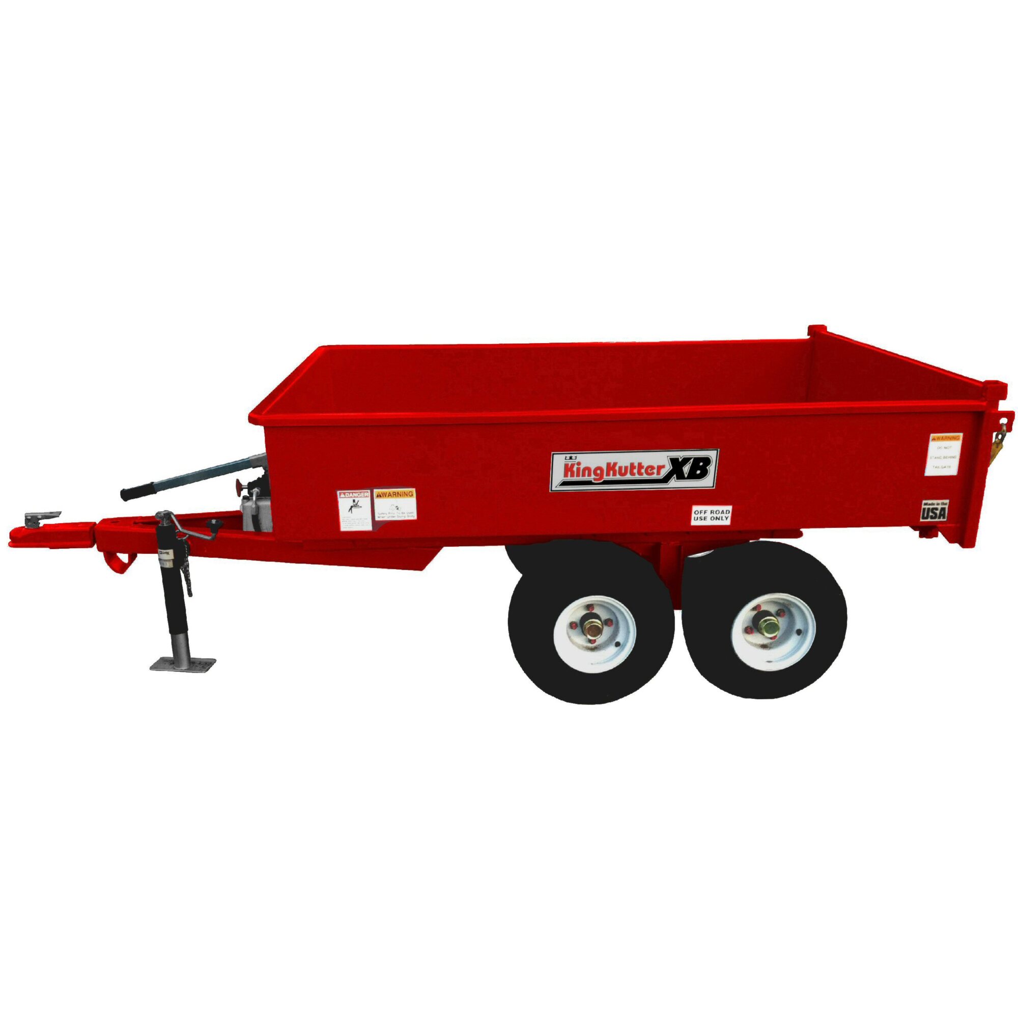 King Kutter 1.5 Ton XB Dump Trailer, 2-way rear dump, double action pump, walking beam tandem axle, 1.5T-DT-XB-RK